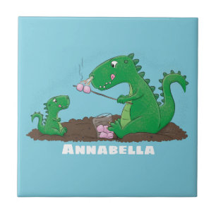 Azulejo dragones cortos asando malvaviscos personalizado