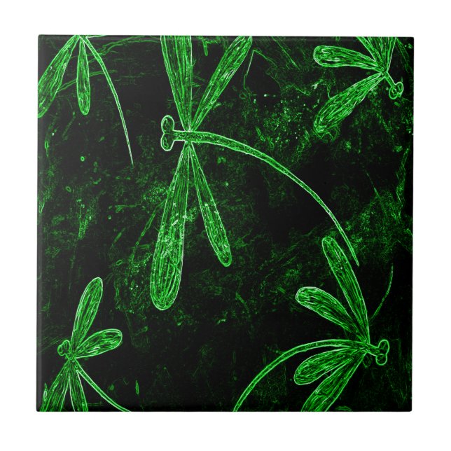 Azulejo Dragonflies Neon Green (Frente)