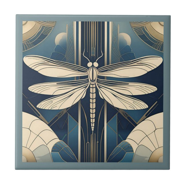 Azulejo Dragonfly Art Deco (Frente)