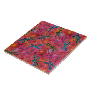 Azulejo Dragonfly Dance Hot Fuchsia