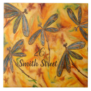 Azulejo Dragonfly Flit Warm Breeze Ceramic Tile