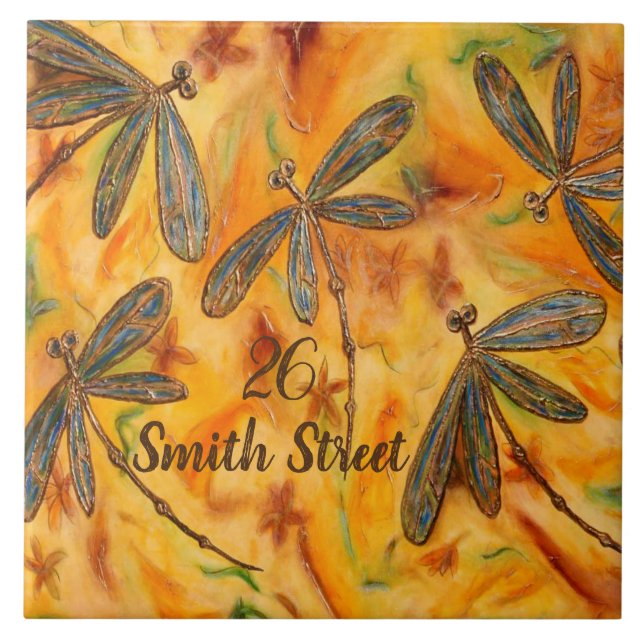 Azulejo Dragonfly Flit Warm Breeze Ceramic Tile (Frente)