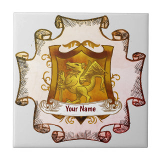 Azulejo Dragons Shield Family Crest Surname tile tile