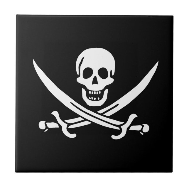 Azulejo Drapeau Pirate Jolly Roger (Frente)