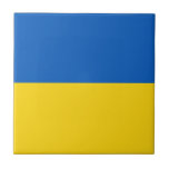 Azulejo Drapeau Ukraine<br><div class="desc">Drapeau de l'Ukraine: Les couleurs sont associées au paysage ukrainien,  les bandes horizontales bleue et jaune symbolisent le ciel bleu sur les champs de blé.</div>