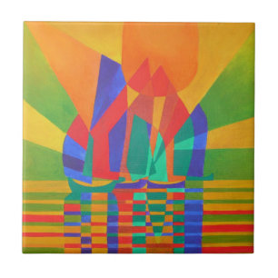 Azulejo Dreamboat Una Basura Cubista En Los Colores Primar