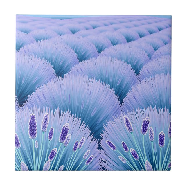 Azulejo Dreamy Lavender Fields Aesthetic Purple Blue  (Frente)