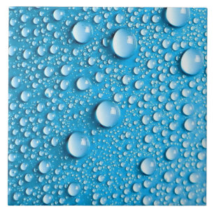 Azulejo Dropletas de agua en azul   Tejido cerámico Perso