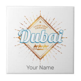 Azulejo Dubai Emiratos Árabes Unidos: Vintage Souvenir de