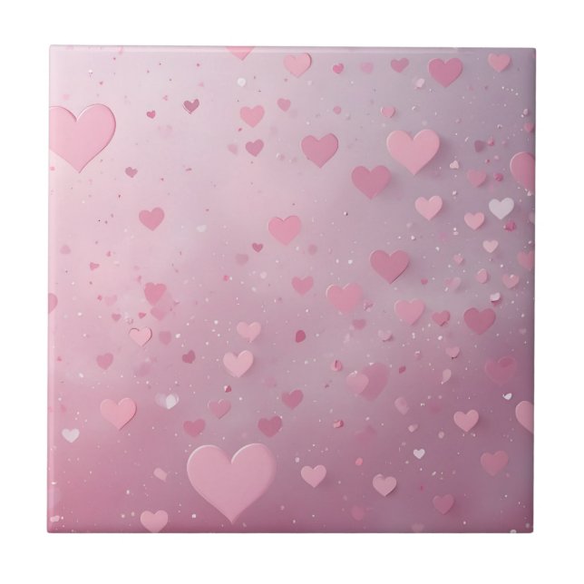 Azulejo Ducha de Corazón Rosa (Frente)