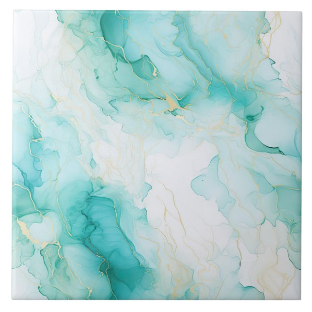 Azulejo Ducha de Novia Chic Mint Blanco Oro (Frente)