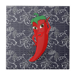 Azulejo Ducha De Novias Fiesta Con Diva De Pimiento Calien