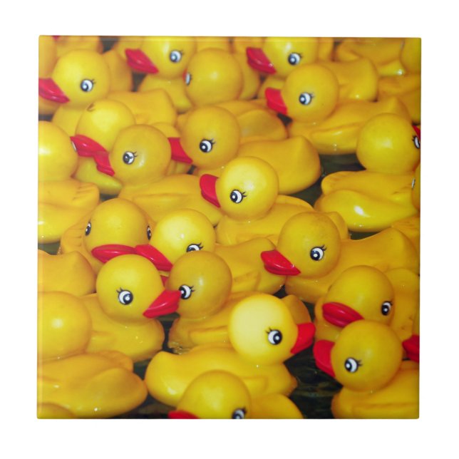 Azulejo Duckies de goma amarillos lindos (Frente)