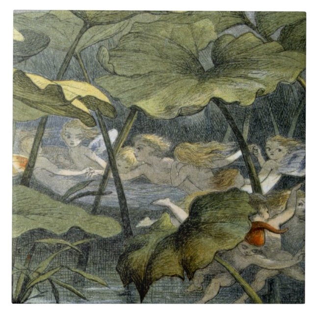 Azulejo Duendes de madera en el juego, ilustracion de 'en (Frente)