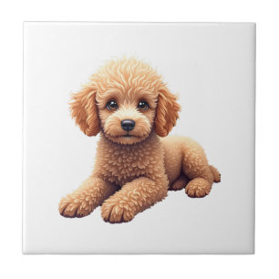 Azulejo Dueño de perro divertido Poodle amante de animales