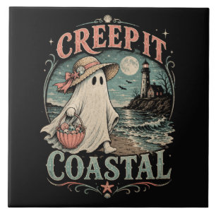Azulejo Dulce Fantasma de Playa Espeluznante Halloween Cos