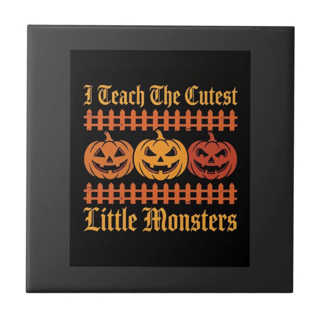 Azulejo Dulce o Truco de Halloween Pequeños Monstruos Cala (Frente)