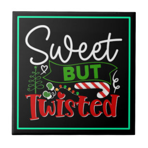 Azulejo Dulce Pero Divertido Caramelo De Navidad Torcido