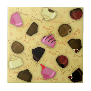 Azulejo Dulce San Valentín - Patrón de dulces del día de S