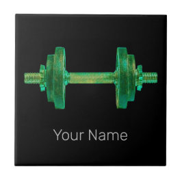 Azulejo Dumbbell Retro Bodybuilder Gym Fitness O Entrenado