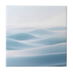 Azulejo Dunas Nevadas Suaves de Azul Invierno Serenidad