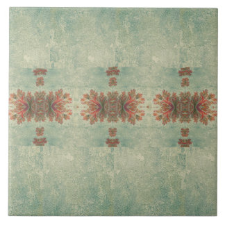 Azulejo Dúo de mosaico decorativo vintage: verde y rojizo