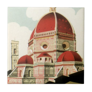 Azulejo Duomo en Florencia Italia Arte de Viajes Antiguos