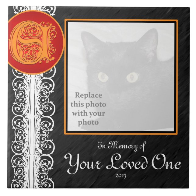 Azulejo E Monograma "En memoria de tu ser querido" (Frente)