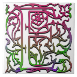 Azulejo E Monograma "Jardín Besque" Tile cerámico