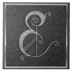Azulejo E Monograma "Piedra Gris Medieval" Tile cerámico
