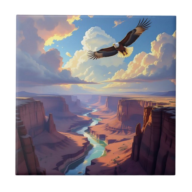 Azulejo Eagle Flying over a Canyon (Frente)