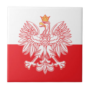Azulejo Eagle polaco resumido en rojo
