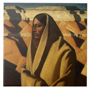 Azulejo "Earth Knower" Arte Occidental por Maynard Dixon