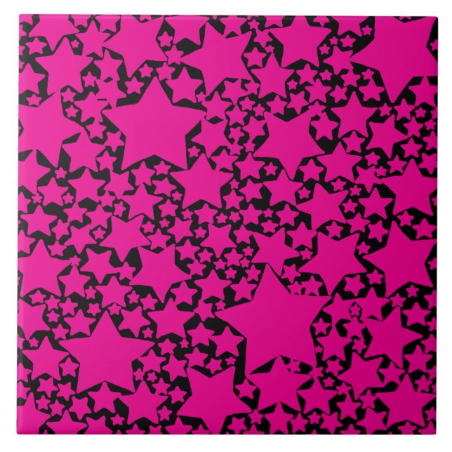 Azulejo Ebb y Flow 2 en magenta y negro (Frente)