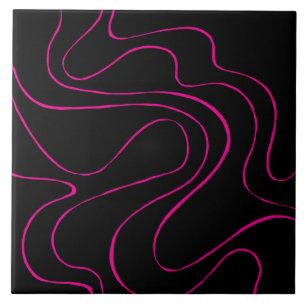 Azulejo Ebb y Flow 2 - Magenta y negro