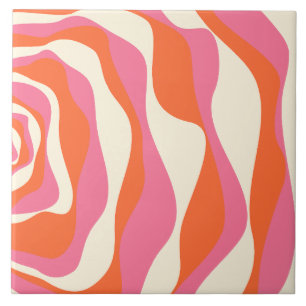 Azulejo Ebb y Flow 4 - Rosa, Naranja y Crema