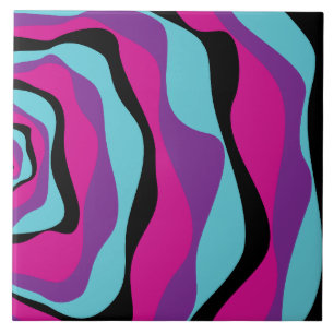 Azulejo Ebb y Flow 4 - Rosa, Púrpura, Azul y Negro
