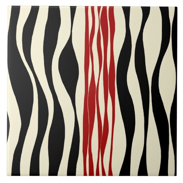 Azulejo Ebb y Flow - Rojo y Crema (Frente)