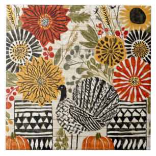 Azulejo Ecléctico Boho Dalia Otoño Pavo