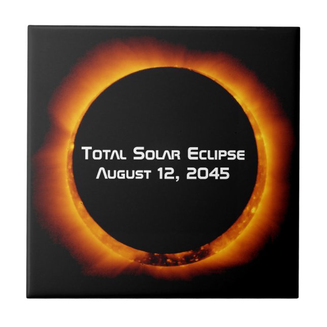 Azulejo Eclipse solar total de 2045 (Frente)