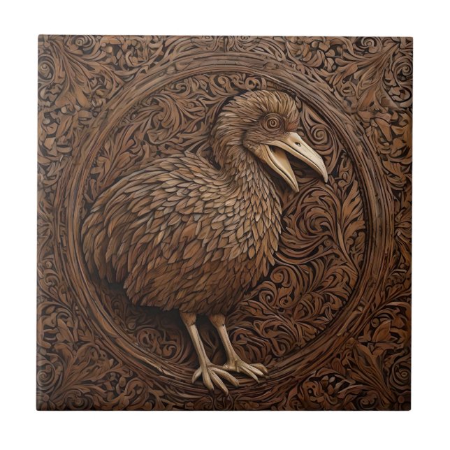 Azulejo "Ecos de extinción: Arte Dodo Wood" (Frente)