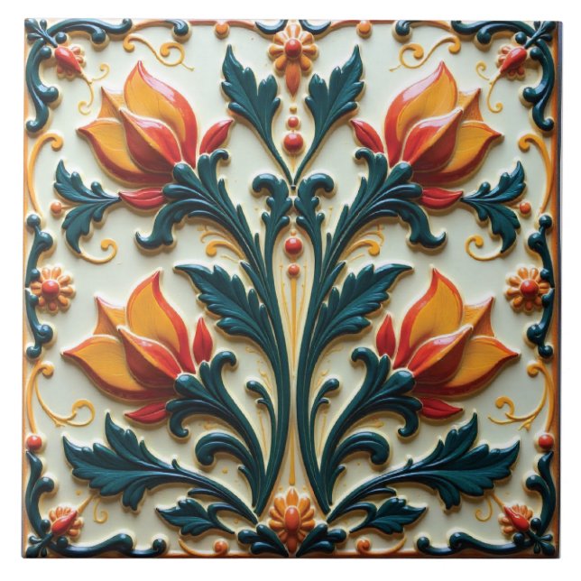 Azulejo Ecos de primavera, limitados con luz (Frente)