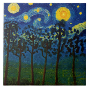 Azulejo Ecos forestales del infinito - Un paisaje forestal