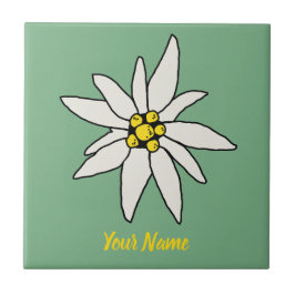 Azulejo Edelweiss Chalet Flower Retro Huts Vintage Alm