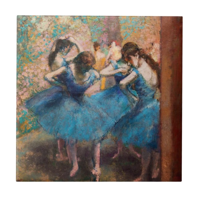Azulejo Edgar Degas - Bailarinas en azul (Frente)