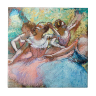 Azulejo Edgar Degas - Cuatro bailarinas en el escenario