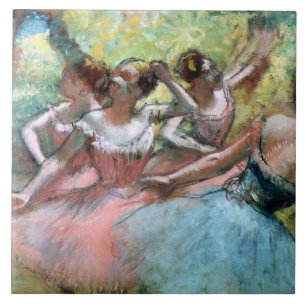 Azulejo Edgar Degas el cuatro bailarinas en la etapa