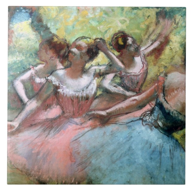 Azulejo Edgar Degas el | cuatro bailarinas en la etapa (Frente)
