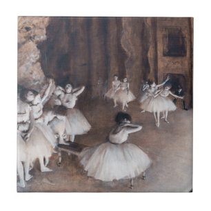 Azulejo Edgar Degas - Ensayo de ballet en el escenario