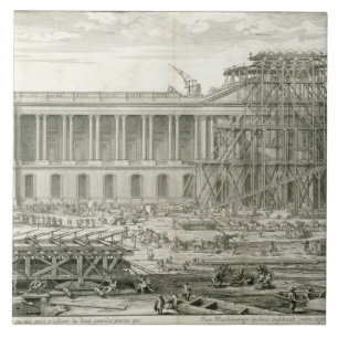 Azulejo Edificio de la entrada principal del Louvre, París